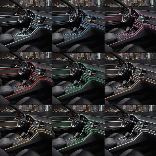 Sârmă Neon Auto Albastră "el Wire" Lungime 5m Alimentare 12v Inclusă