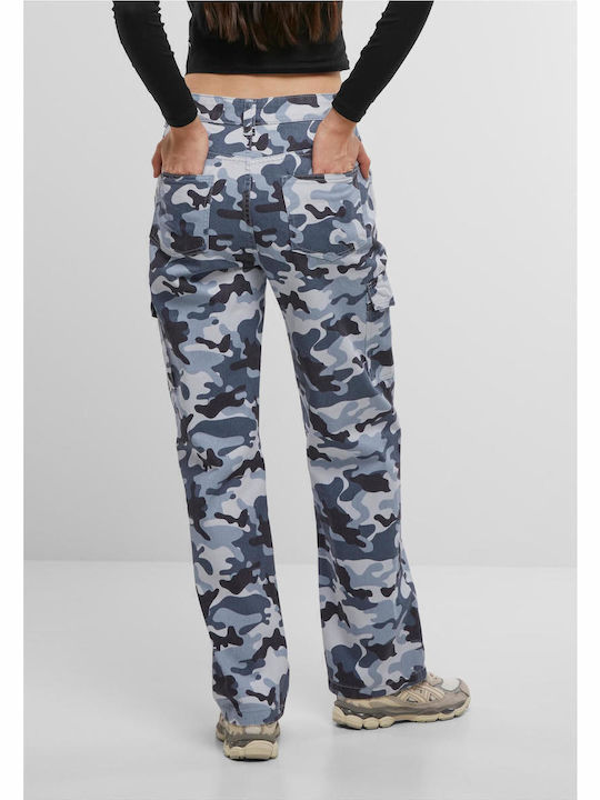 Γυναικείο Jean Παντελόνι σε Relaxed Εφαρμογή Blue Camo