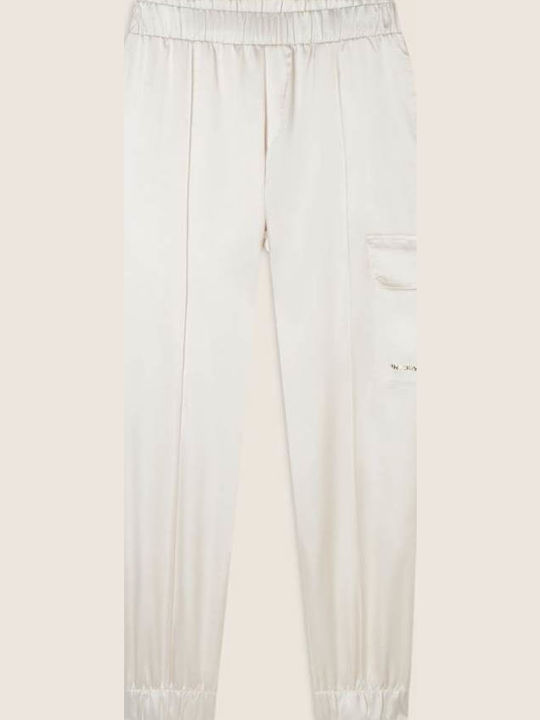 Women's Fabric Trousers Ecru