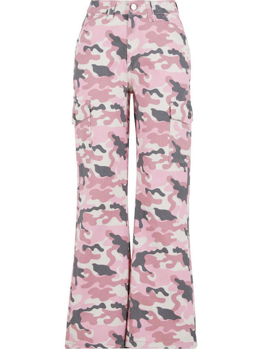Γυναικείο Jean Παντελόνι σε Relaxed Εφαρμογή Pink Camo