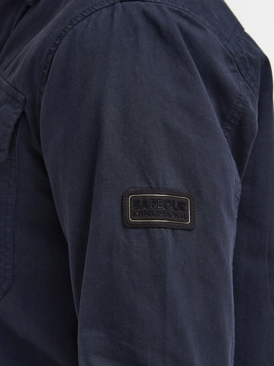 Long Sleeve Cotton Overshirt Dark Blue