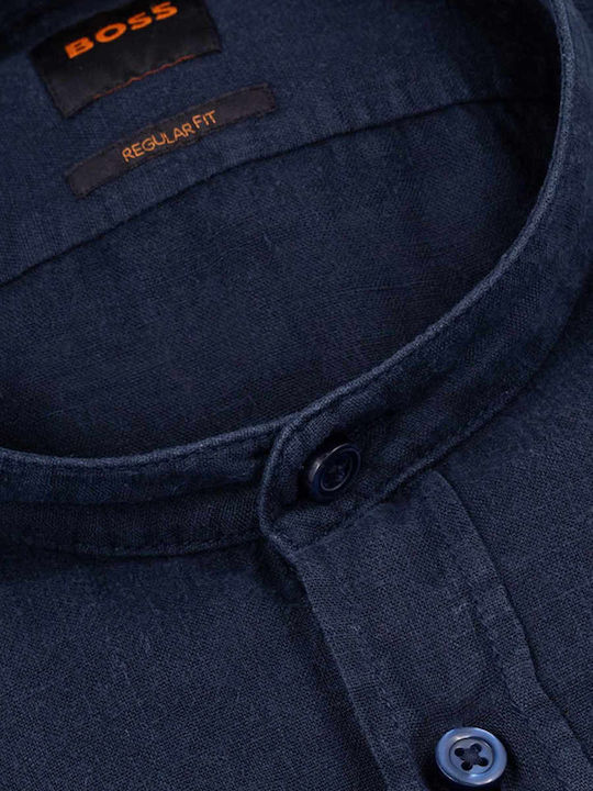Boss Linen Shirt Dark Blue Boss Linen Shirt Dark Blue