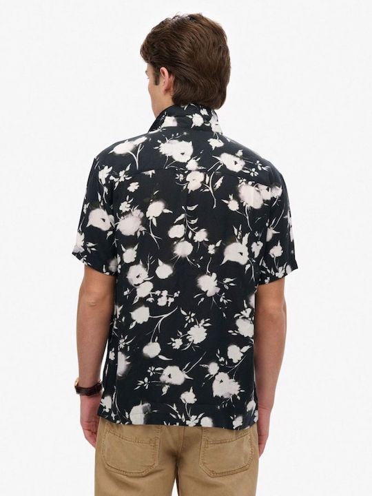 D2 Ovin Short-sleeved Shirt in Wide Line Floral Abstract Floral Mono