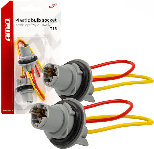 Set 2 T15 W16w W5w Bulb Sockets Rubber Gasket