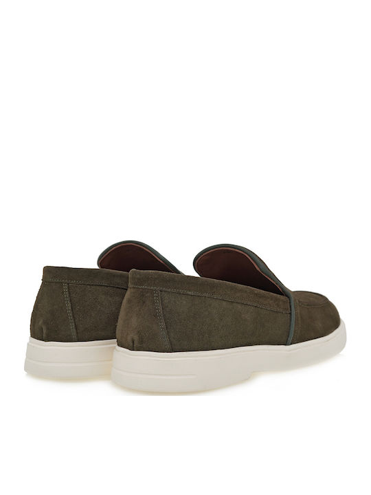 Suede Ανδρικά Loafers σε Πράσινο Χρώμα