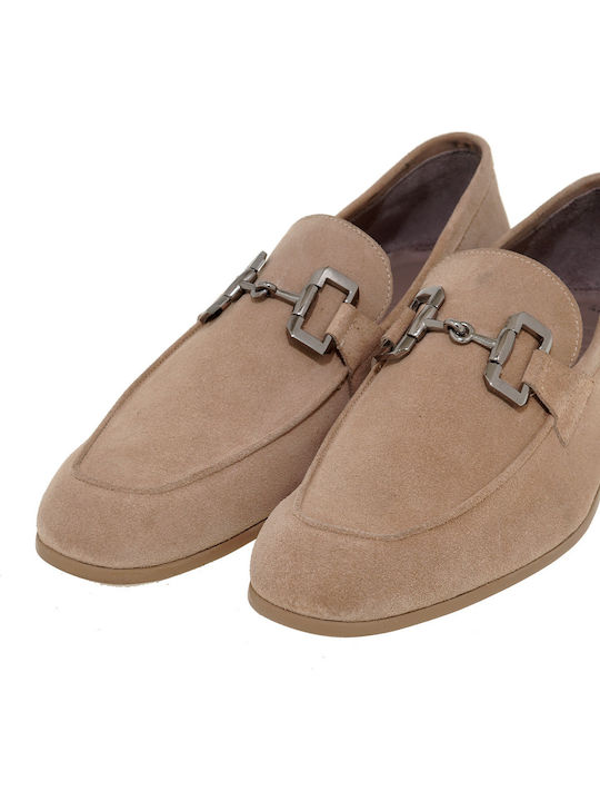 Suede Ανδρικά Μοκασίνια σε Μπεζ Χρώμα