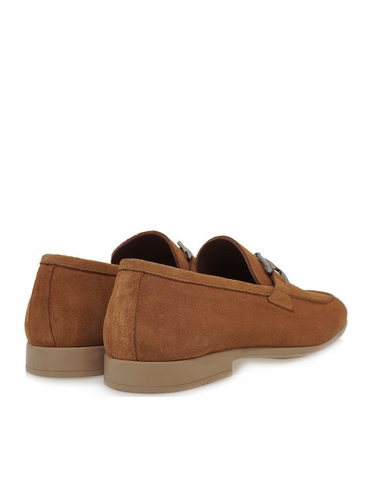 Suede Ανδρικά Μοκασίνια σε Καφέ Χρώμα