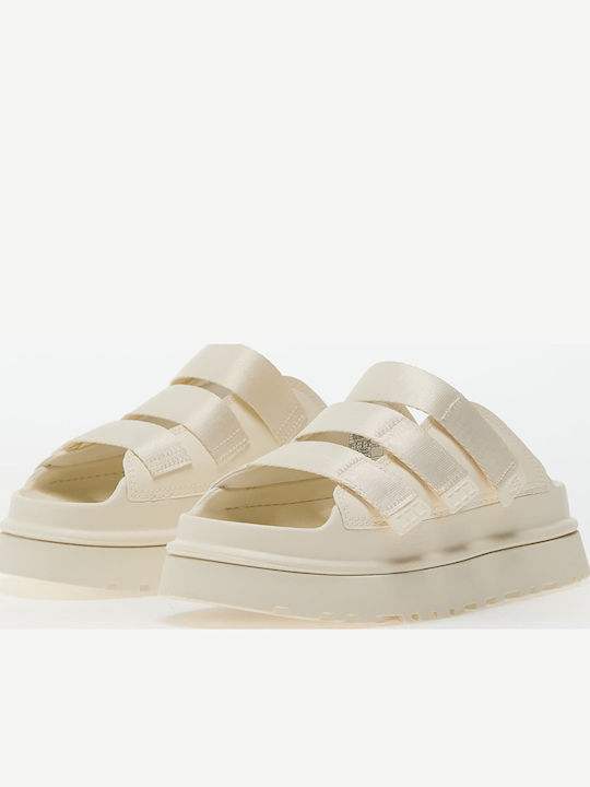 Goldenglow Slide Women's Flat Sandals in Beige Color