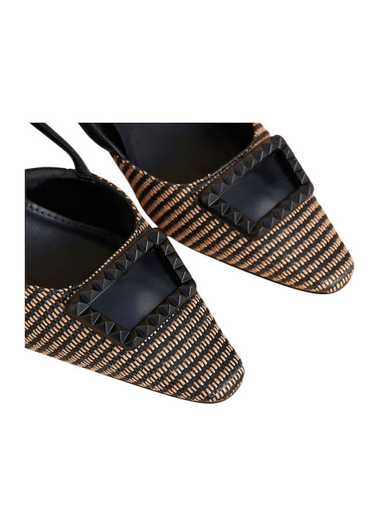 attrattivo Mules Black 9Y22579-BLACK BEIGE