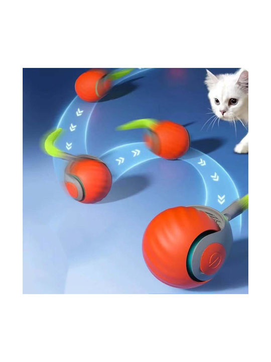 Smart Self Rolling Ball Interactive Cat Toy Rechargeable USB Cat Ball Two-Speed Setting Orange