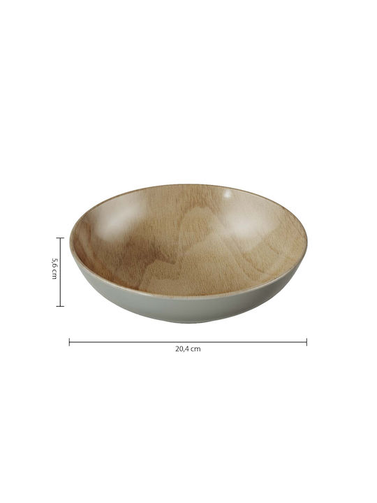 S-d Mood Plate Soup Ceramic Brown with Diameter 22cm
