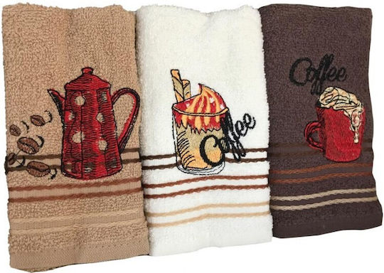 Coton Delux Towel from 100% Cotton in Brown Color 30x50cm 3pcs
