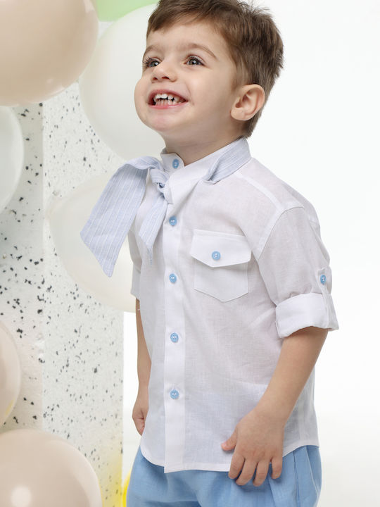 Baptism Suit for Boy White-Light Blue A4779-ls Mi Chiamo Mc-25-a4779-ls