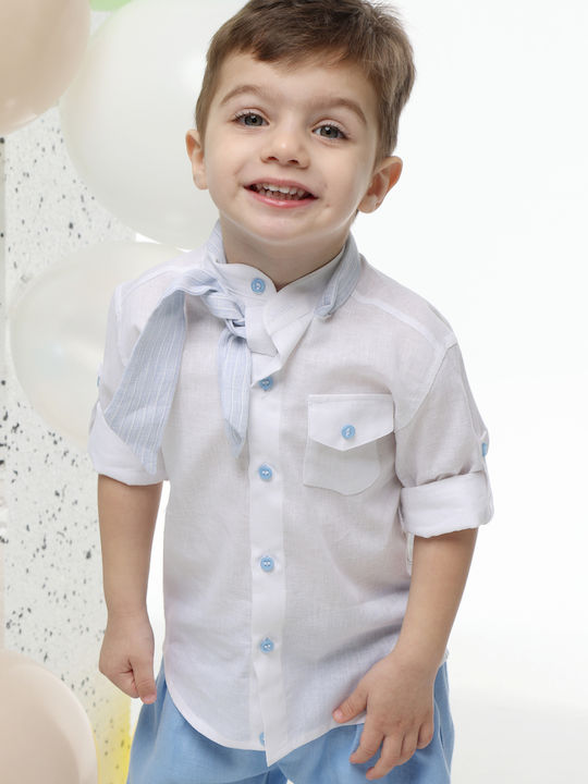 Baptism Suit for Boy White-Light Blue A4779-ls Mi Chiamo Mc-25-a4779-ls