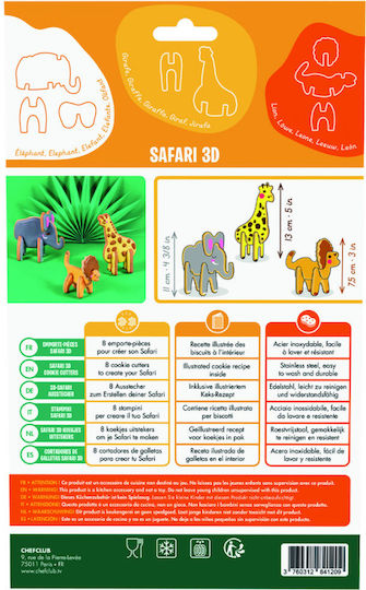 Set de forme pentru biscuiți Safari 3D Chefclub Kids Set de forme pentru biscuiți Safari 3D Chefclub Kids