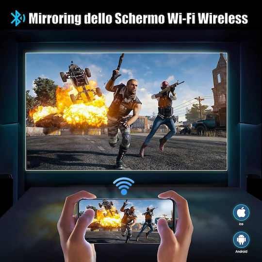 Wimius ‎WiMiUS K1 Projector LCD Full HD Λάμπας LED με Wi-Fi και Ενσωματωμένα Ηχεία