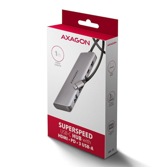 Axagon USB-C Dockingstation für Laptop mit HDMI 4K PowerDelivery Silber