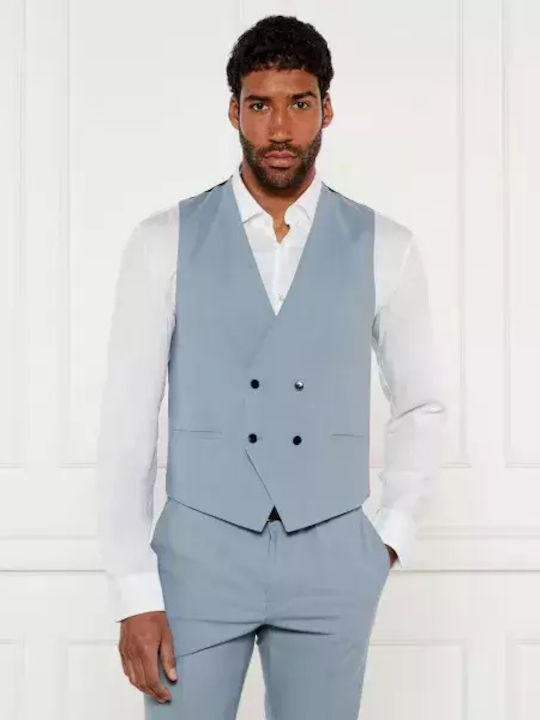 Men's Suit with Vest Slim Fit Sky Blue