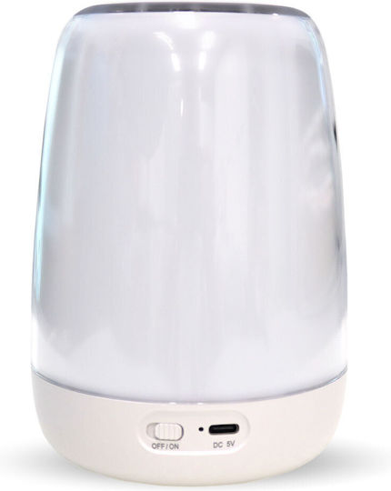 Touch Control Night Light Επιτραπέζιο Ψηφιακό Ρολόι με Ξυπνητήρι Λευκό