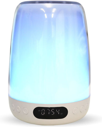 Touch Control Night Light Επιτραπέζιο Ψηφιακό Ρολόι με Ξυπνητήρι Λευκό