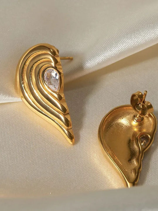 Toya Earrings made of Steel Gold Plated with Stones
