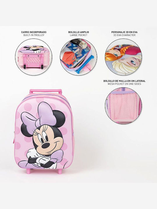 Disney Minnie Ghiozdan Troler Școală Primară Roz