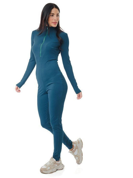 Women's Long-sleeved One-piece Suit Blue