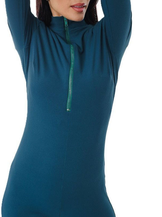 Women's Long-sleeved One-piece Suit Blue