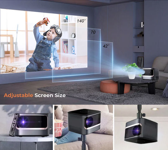 Aokang AK-41 Mini 3D Proiector LCD Full HD LED cu Wi-Fi și Difuzoare Incorporate Gri