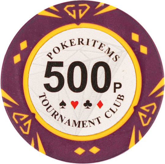 Set of 500 Poker Chips Pokeritems 14g Luxury Wooden Box
