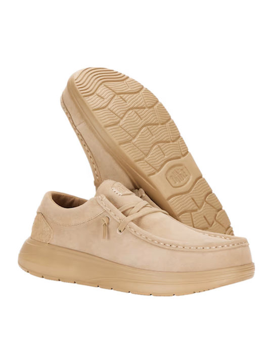 Wendy Leather Women's Moccasins in Beige Color