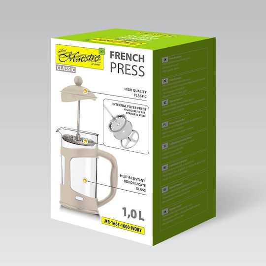 French Press Maestro Mr-1665 Mr-1665-1000 Ivory 1000 Ml Ivory