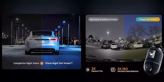70Mai Omni X800 4K and 128GB Memory Card Car Digital Video Recorder Set 4K Wi-Fi GPS and Rear Camera