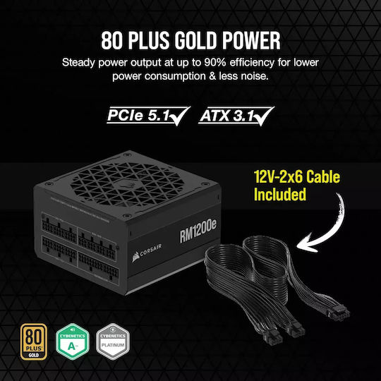 Corsair RMe 1200W Μαύρο Τροφοδοτικό Υπολογιστή Full Modular 80 Plus Gold