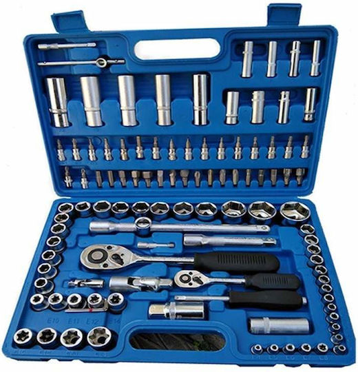 Set de chei tubulare și clichet 1\2" & 3\8" & 1\4" 108buc