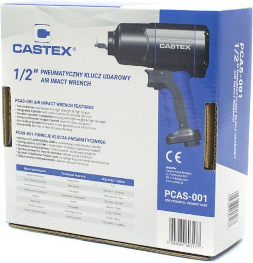 PCAS-001 Cheie Cu Impact Pneumatic 1/2" Cuplu Maxim 163.15kgm