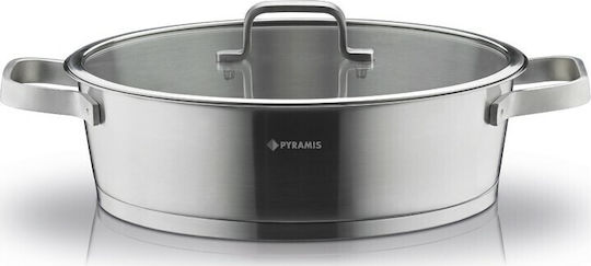 Pyramis Steel Line tigaie sauté Cu capac din Oțel Inoxidabil 30cm