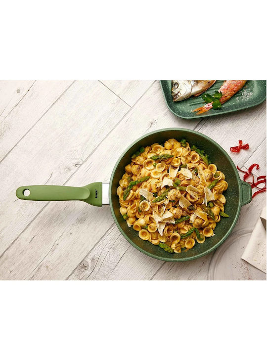 Risoli Dr.Green Pan With Lid made of Cast Aluminum with Non-Stick Coating 28cm