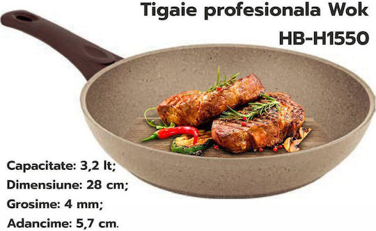 Hausberg Wok aus Aluminium mit Steinbeschichtung 28cm