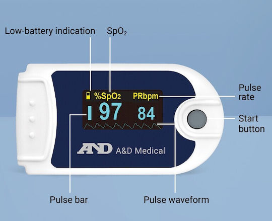 A&D Professionelles Oximeter Fingerspitze Für Kinder Weiß