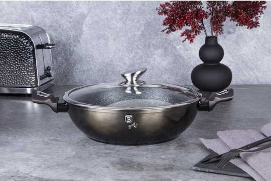 Berlinger Haus Metallic Line Тиган За Сотиране от Алуминий с Капак с Покритие от Камък 30см