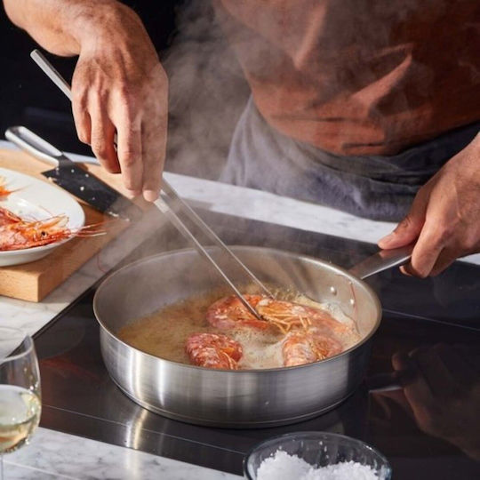 Fiskars Τηγάνι από Ατσάλι Με Καπάκι με Αντικολλητική Επίστρωση 26cm