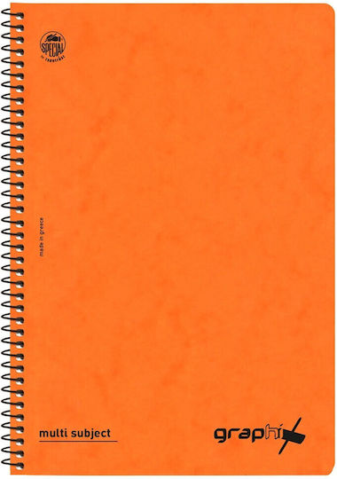 Typotrust Spiral Notebooks Ruled A4 4 Subjects Graphix 6pcs (Μiscellaneous colours)