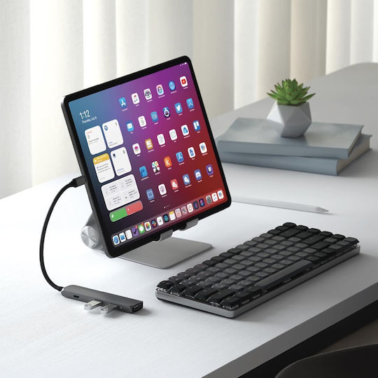 Satechi 4-in-1 Slim Multiport Adapter USB-C Docking Station with HDMI 4K PD Gray