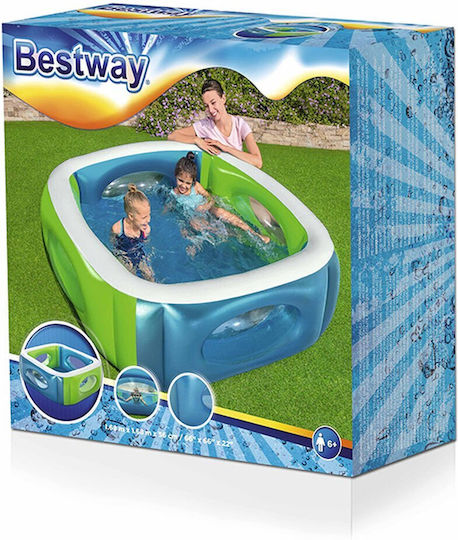 Bestway Children's Square Swimming Pool 565L Inflatable 168x168x56cm Green