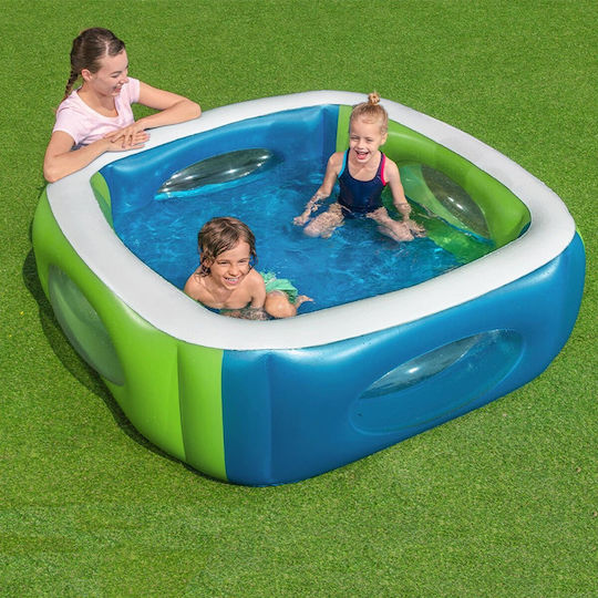 Bestway Children's Square Swimming Pool 565L Inflatable 168x168x56cm Green