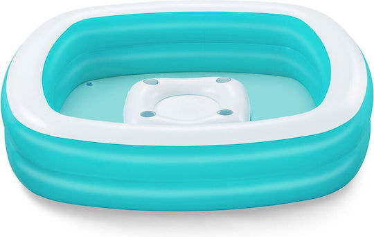 Bestway Square PVC Swimming Pool 737lt Inflatable 218x218x48cm Turquoise