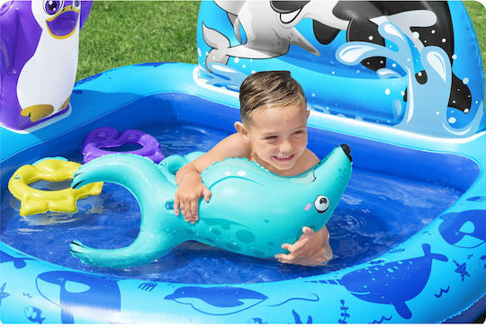 Bestway Детски Басейн PVC 84л Надуваем 134x131x73см Светлосин
