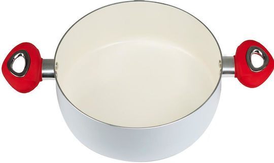 Ceramic Pot Lid Hausberg Hb-h714ab Silicone Handles 4 L 24x10.2 Cm White
