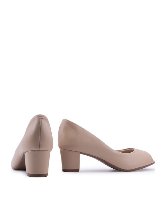 Beige Medium Heels